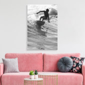 De golfgrayscale uitrusten canvas afdruk (Insitu (Woonkamer))