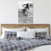 De golfgrayscale uitrusten canvas afdruk (Insitu (Slaapkamer))