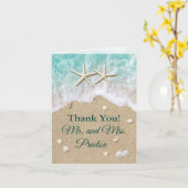 De Golven & de Zeester van het strand danken u Kaart (Gele Bloem)