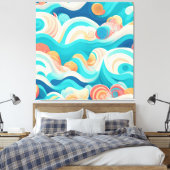de golven van de oceaan canvas afdruk (Insitu (Slaapkamer))