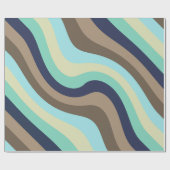 De golven van het leven midden eeuw moderne gladde cadeaupapier (Vlak)