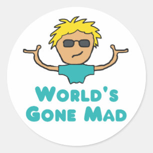 De 'Gone Mad' van de wereld Ronde Sticker