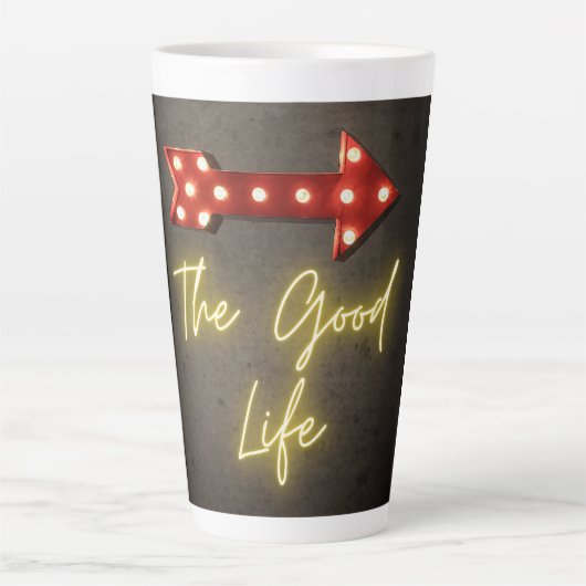 De Good Life Neon Arrow Latte Mok (Voorkant)