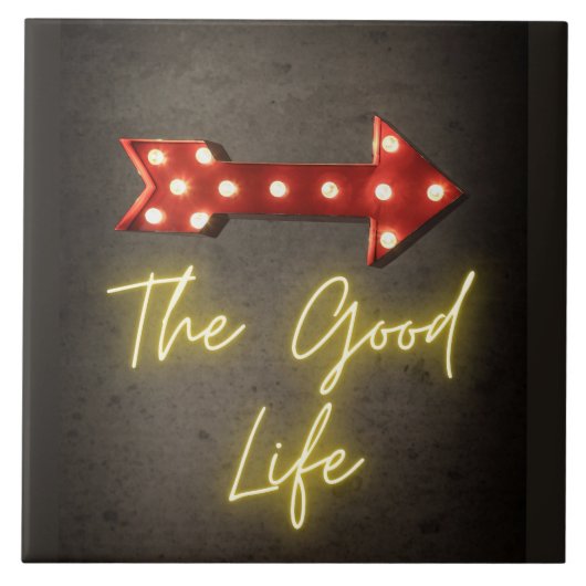 De Good Life Neon Arrow Tegeltje (Voorkant)