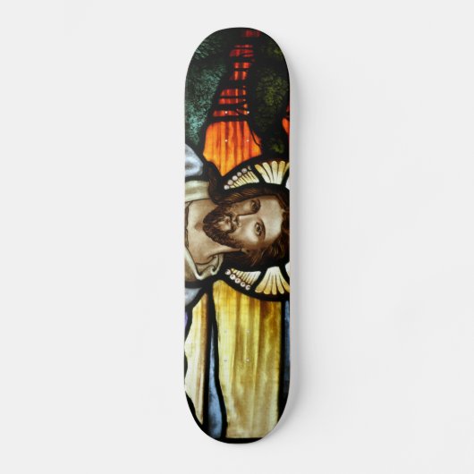 De Good Shepherd; Jezus op gekleurd glas Skateboard (Voorkant)