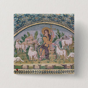De Good Shepherd Vierkante Button 5,1 Cm
