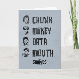 De goonies   Chunk, Mikey, Data, Mouth Kaart