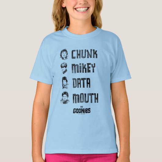 De goonies | Chunk, Mikey, Data, Mouth T-shirt (Voorkant)