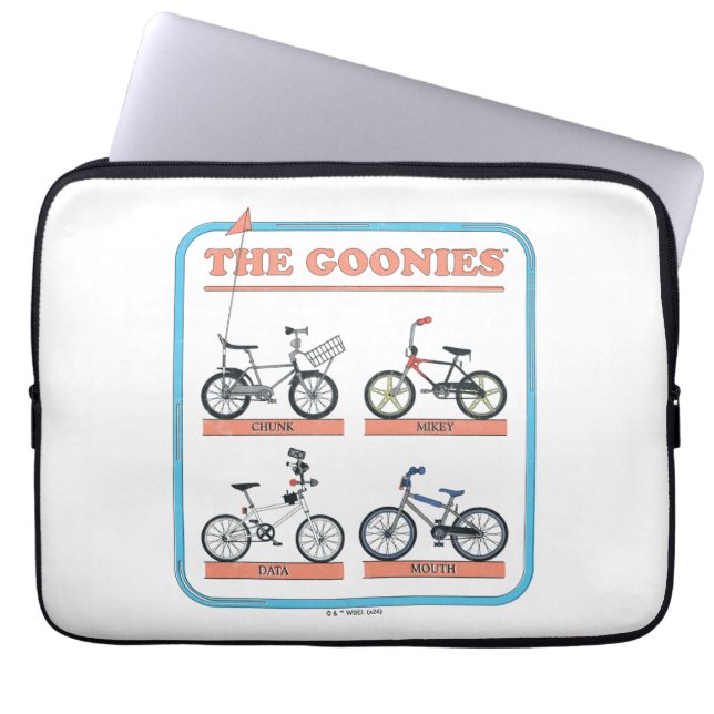 De Goonies fietskaart Laptop Sleeve (Voorkant)