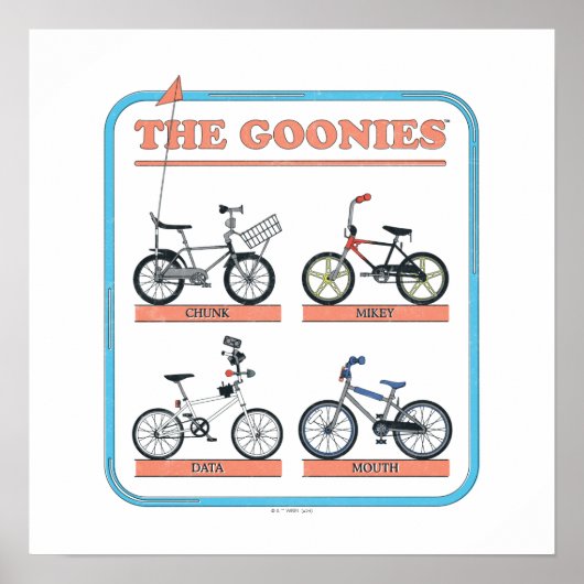 De Goonies fietskaart Poster (Voorkant)