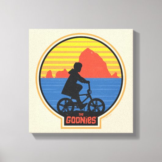 De Goonies Retro Mikey Riding Bike Graphic Canvas Afdruk (Voorkant)