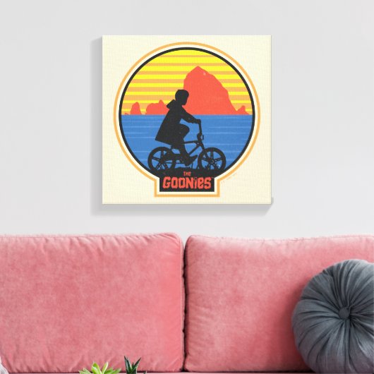 De Goonies Retro Mikey Riding Bike Graphic Canvas Afdruk (Insitu (Woonkamer))