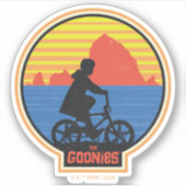 De Goonies Retro Mikey Riding Bike Graphic Sticker (Voorkant)