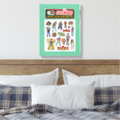 De Goonies Retro Sticker Blad Graphic Canvas Afdruk (Insitu (Slaapkamer))