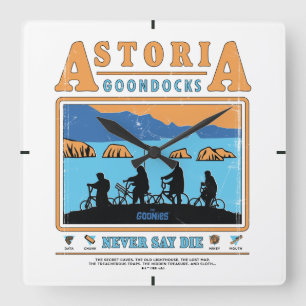 De Goonies Silhouetten boven Astoria Goondocks Vierkante Klok