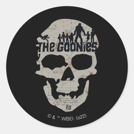 De Goonies Skull Silhouette Ronde Sticker (Voorkant)