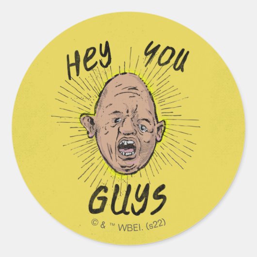De goonies Sloth Doodle "Hey jongens" Ronde Sticker (Voorkant)