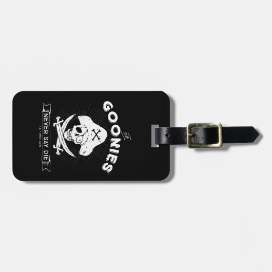 De goonies "Zeg nooit dat ze sterven" Pirate Badge Bagagelabel (Voorkant horizontaal)
