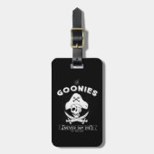 De goonies "Zeg nooit dat ze sterven" Pirate Badge Bagagelabel (Voorkant verticaal)