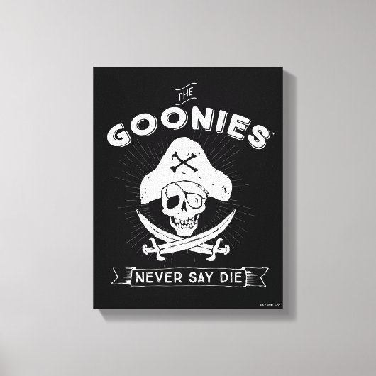 De goonies "Zeg nooit dat ze sterven" Pirate Badge Canvas Afdruk (Voorkant)
