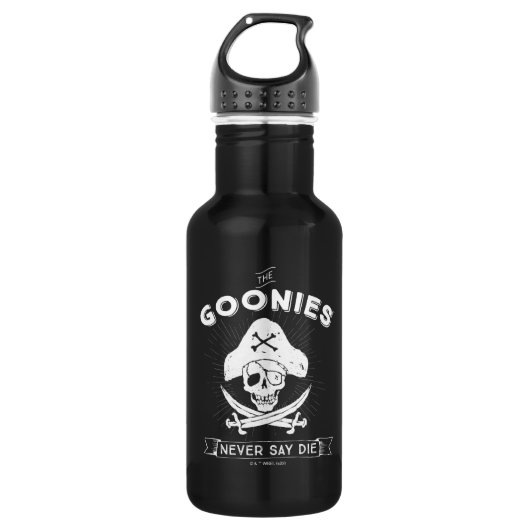 De goonies "Zeg nooit dat ze sterven" Pirate Badge Waterfles (Voorkant)