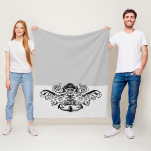 De goonies "Zeg nooit die dag" Pirate Anchor Badge Fleece Deken