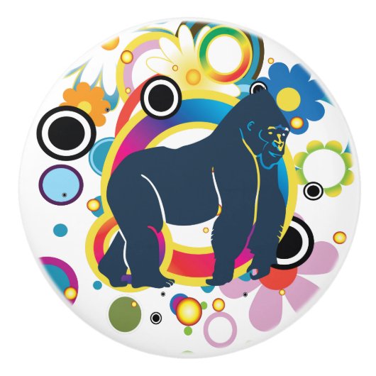 De Gorilla Ceramic Knob. Keramische Knop (Voorkant)