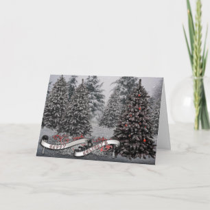 De gotische Banner van de Boom van de Winter van Feestdagen Kaart