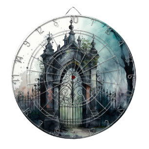 De gotische begraafplaats hek serie ontwerp 11 dartbord