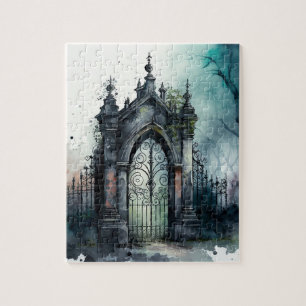 De gotische begraafplaats hek serie ontwerp 11 legpuzzel