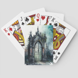 De gotische begraafplaats hek serie ontwerp 11 pokerkaarten