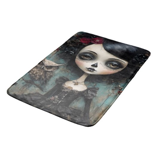 De Gotische Pop en Haar Huisdier Uil Badmat (Gekanteld)