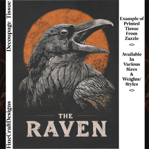 De Gotische Raven & Maan Illustratie ET2 Decoupage Tissuepapier