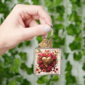 De gouden aanraking van de liefde sleutelhanger (Hand)
