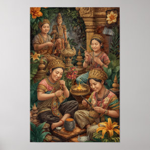 De Gouden Ambachtslieden van Bali - Gewijde Kunst  Poster