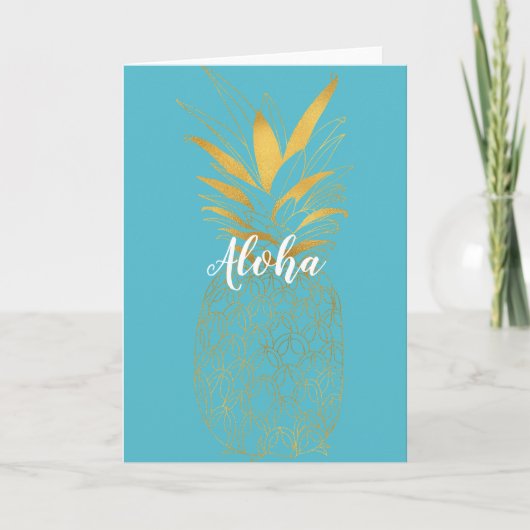 De gouden Ananas van Aqua Aloha Kaart (Voorkant)