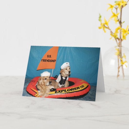 De gouden Boot van de Vriendschap Kaart (Gele Bloem)