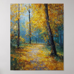De Gouden Corridor: Een Zonneovergoten Pad Poster