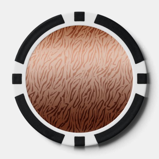 De gouden Druk van de Tijger van Ombre van het Pokerchips (Voorkant)