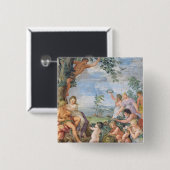 De Gouden Eeuw (fresco) Vierkante Button 5,1 Cm (Voorkant /achterkant)