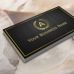 De Gouden Elegante Lauwerkrans van het monogram Visitekaartje