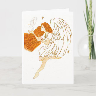 De gouden engel van Kerstmis Feestdagen Kaart