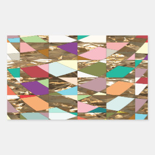 De Gouden Folie van abstracte Kleuren Rechthoekige Sticker