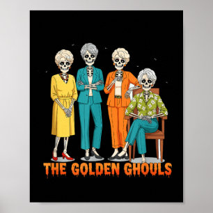 De Gouden Ghouls Skelet Halloween Idee Grappig Poster