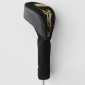 De gouden golfer golfheadcover (Schuin)
