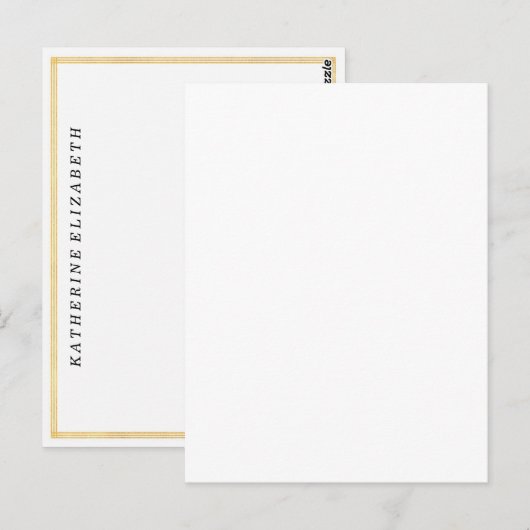 De gouden Grens van het Art deco van de Folie Briefkaart (Voorkant / Achterkant)