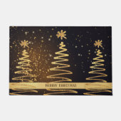 De gouden kerststerren van de Sparkle-gouden Kerst Deurmat (Voorkant)