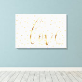 De gouden Liefde Ombre van Harten Canvas Afdruk (Insitu (Houten vloer))