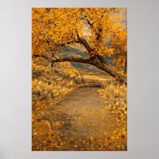 De gouden pad geïnspireerd door Klimt Poster