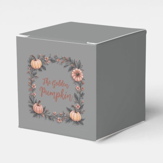 De gouden pompoen bedankdoosjes (Voorkant Zijde)